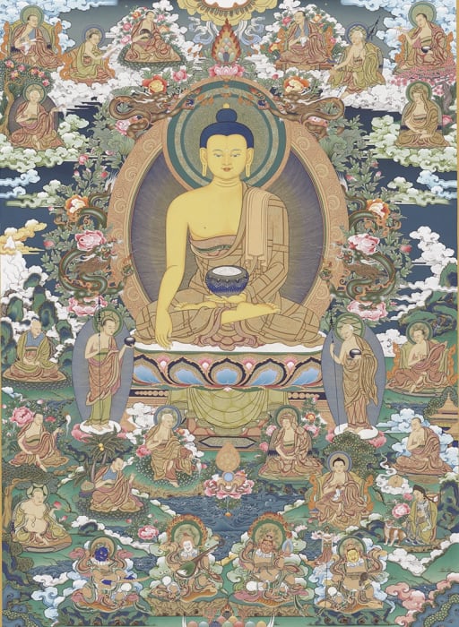 Niangben , Buddha Shakyamuni (Tangka in colors)