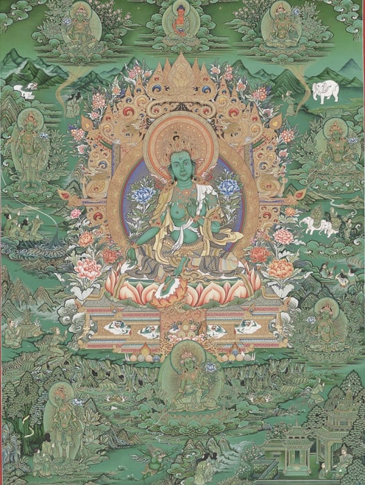 Niangben , Green Tara (Tangka in Colors) (2)