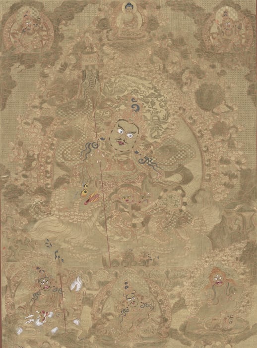 Niangben , The God of Treasures/ Vaisravana (Golden Tangka)
