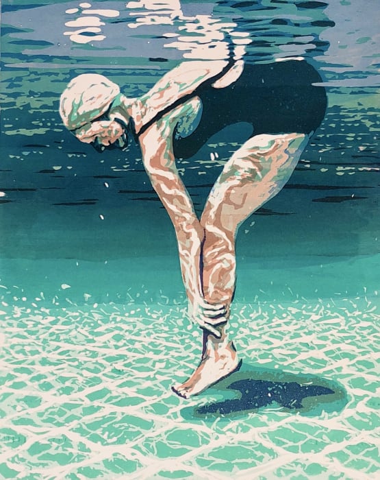 Marit Berg, Swimmer 3 (Unframed edition available $425, framing available upon request $700)