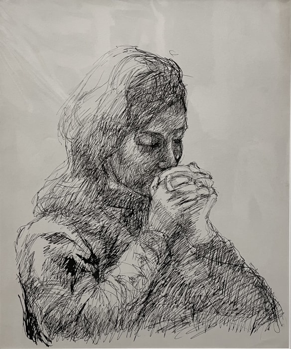 TOM BLODGETT (1940-2012), Untitled (Woman Drinking Cofee), 1964