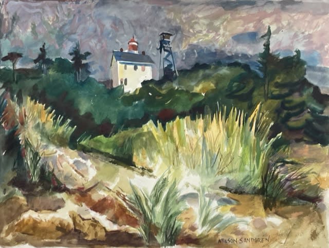 NELSON SANDGREN (1917-2006), Yaquina Light, 1979