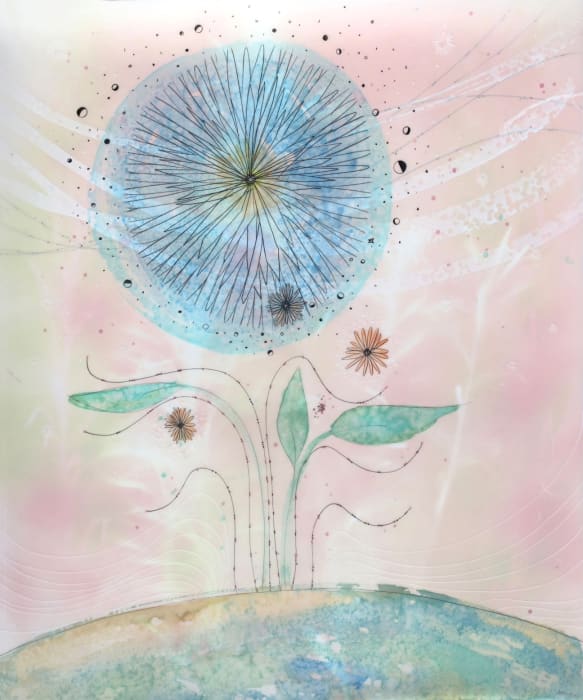 Christine Nguyen, Cosmic Blue Flower Cosmos Light, 2023