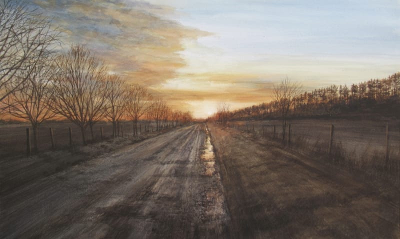 David E Johnston, RSW, November Dusk After Rain