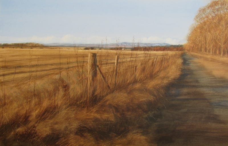 David E Johnston, RSW, Late Winter Sunlight, Denlethen