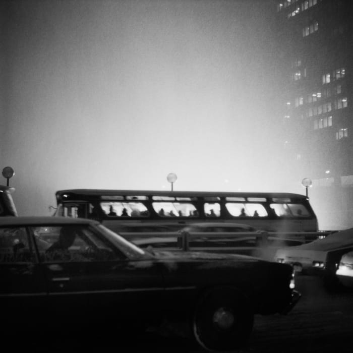 Vivian Maier, Bus at Dusk, (click to enlarge)