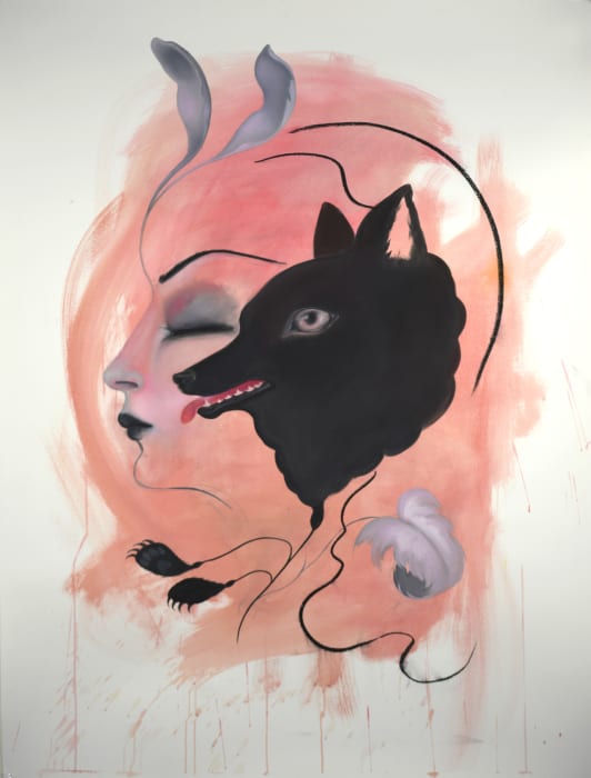 Jennybird Alcantara, Girl Drawing (Wolf), 2020