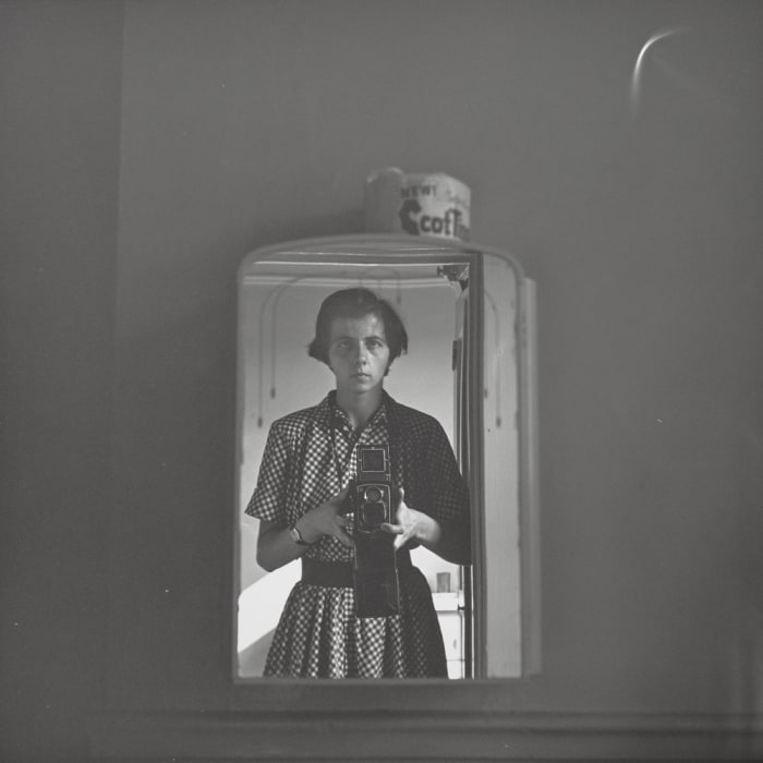 Vivian Maier, Self-portrait, New York, NY, early, 1950's (c lick to enlarge)
