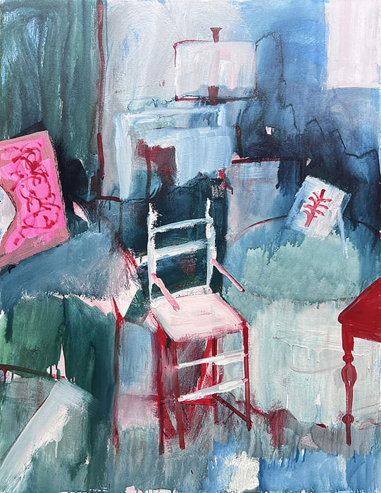 Pat Zinsmeister Parker, Studio Chair With Pink Canvas, 2024