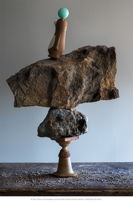 Charlee Brodsky, In These Times of Uncertainty and Dread, He Found it Hard to Balance a Ball Upon His Head,...