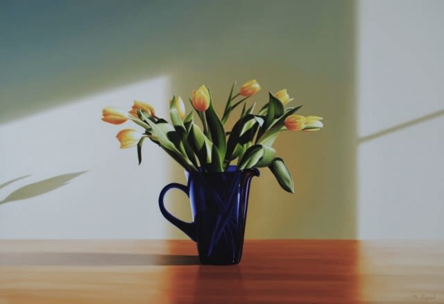 Michael Zigmond, Yellow Tulips in Blue Pitcher