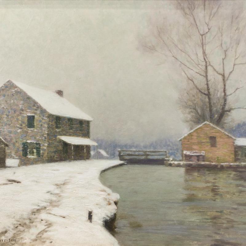 Birge Harrison, The Lock in Winter, c. 1918