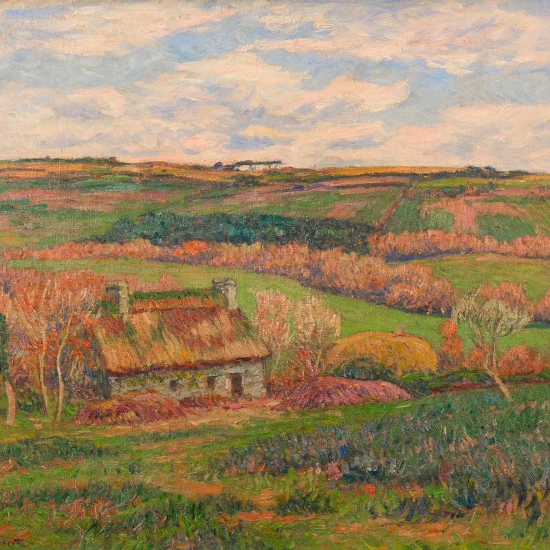 Henry Moret, Paysage a la Chaumiere Bretonne, c. 1910
