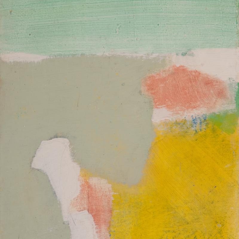 Carl Holty, Color Theory #592 White, Green, Yellow, Orange, 1957