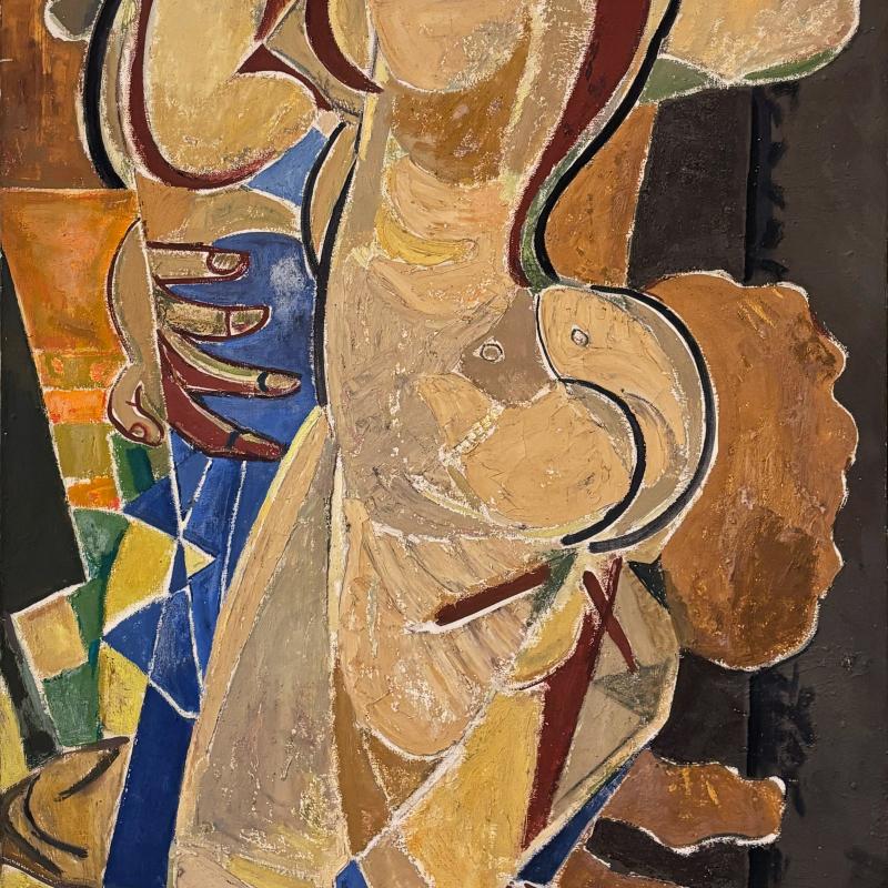 Louis Latapie, La Cariatide du Rêve (alternatively titled Cariatide à la Draperie Rouge), 1953