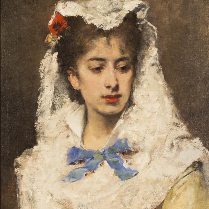Francisco Miralles, White Mantilla, 1876