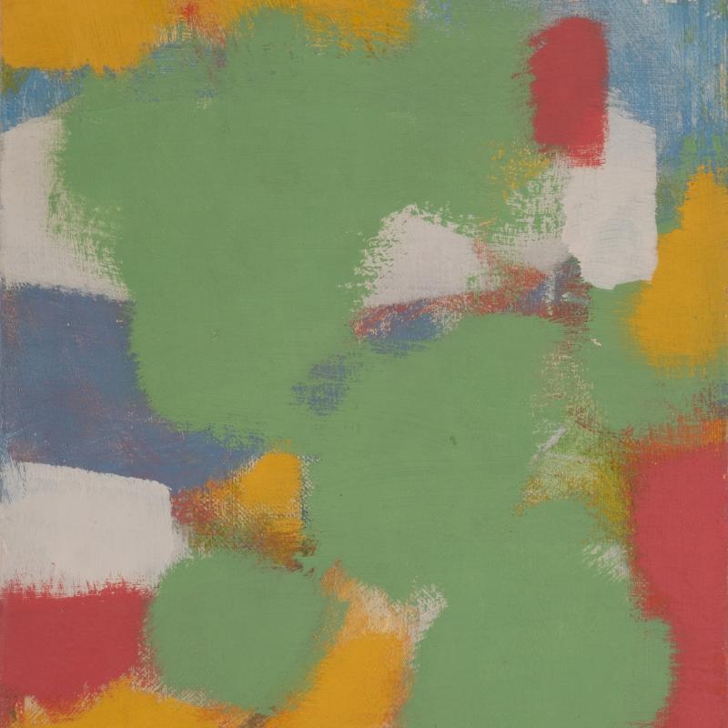 Carl Holty, Color Theory #646 White, Yellow, Green, Blue, Red, 1958