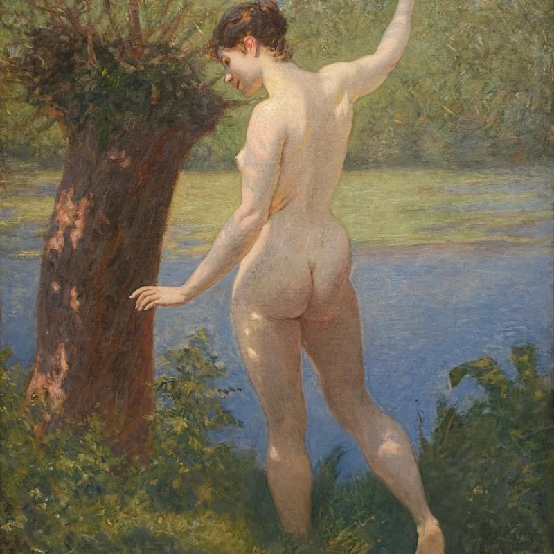 Kenyon Cox, Nude by River’s Edge, 1908