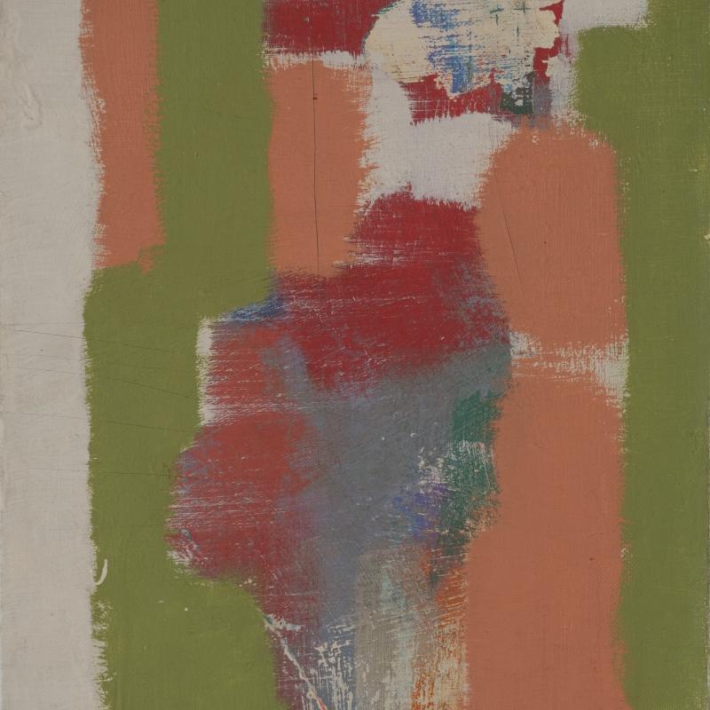 Carl Holty, Color Theory #1031 White, Pink, Green, Red, Green, Blue, c. 1950