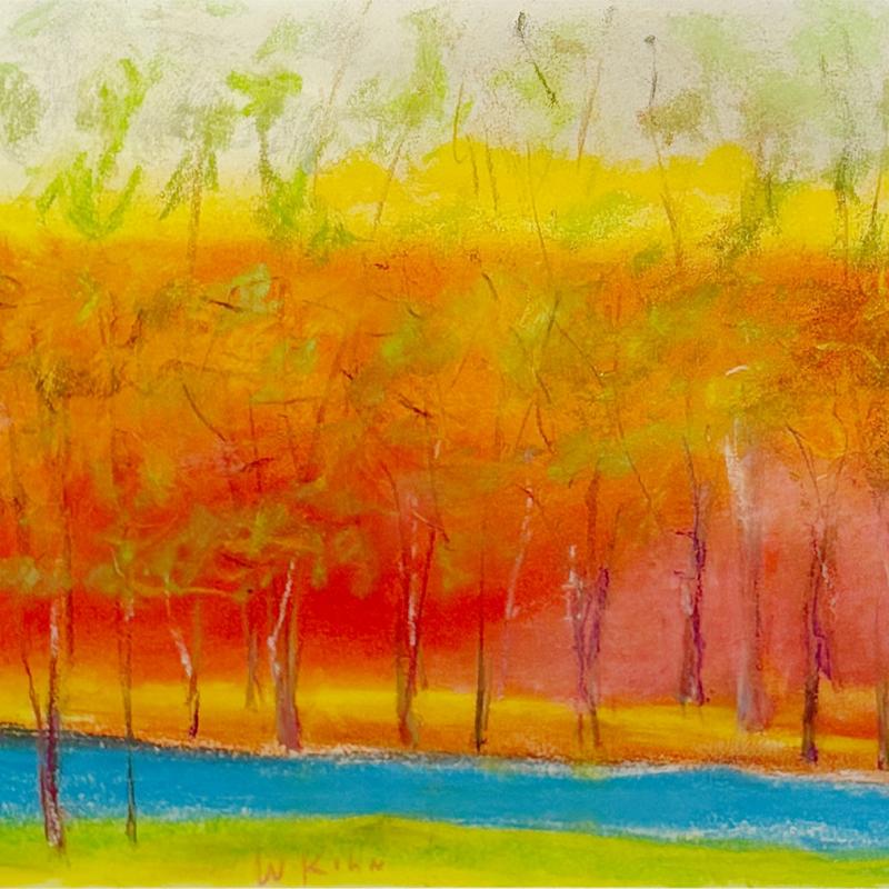 Wolf Kahn, Yellow over Orange, Maine, circa 1990's