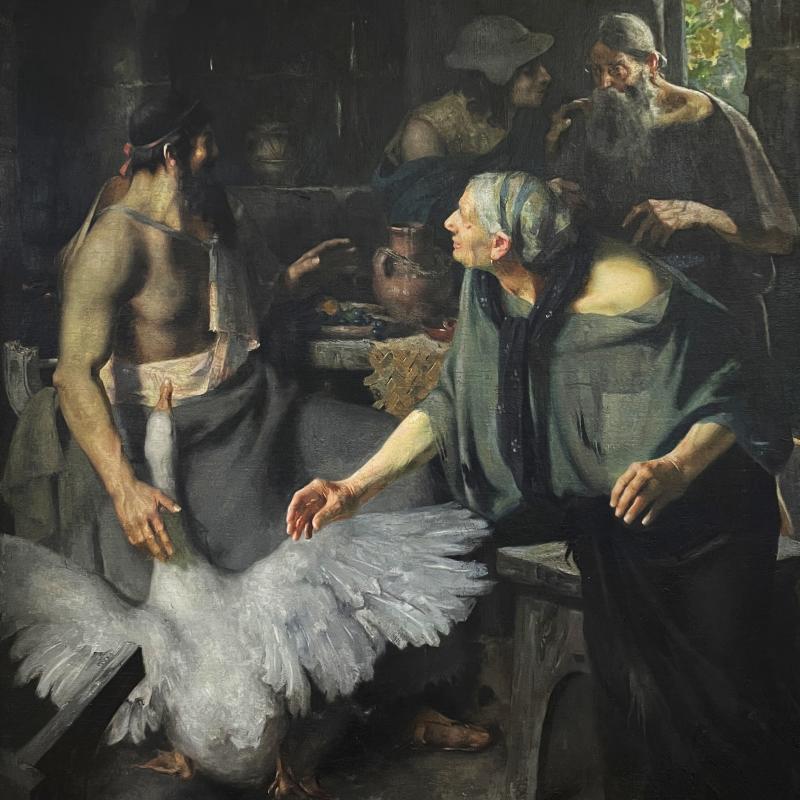 August François Marie Gorguet, Jupiter and Mercury received by Philemon and Baucis , 1891