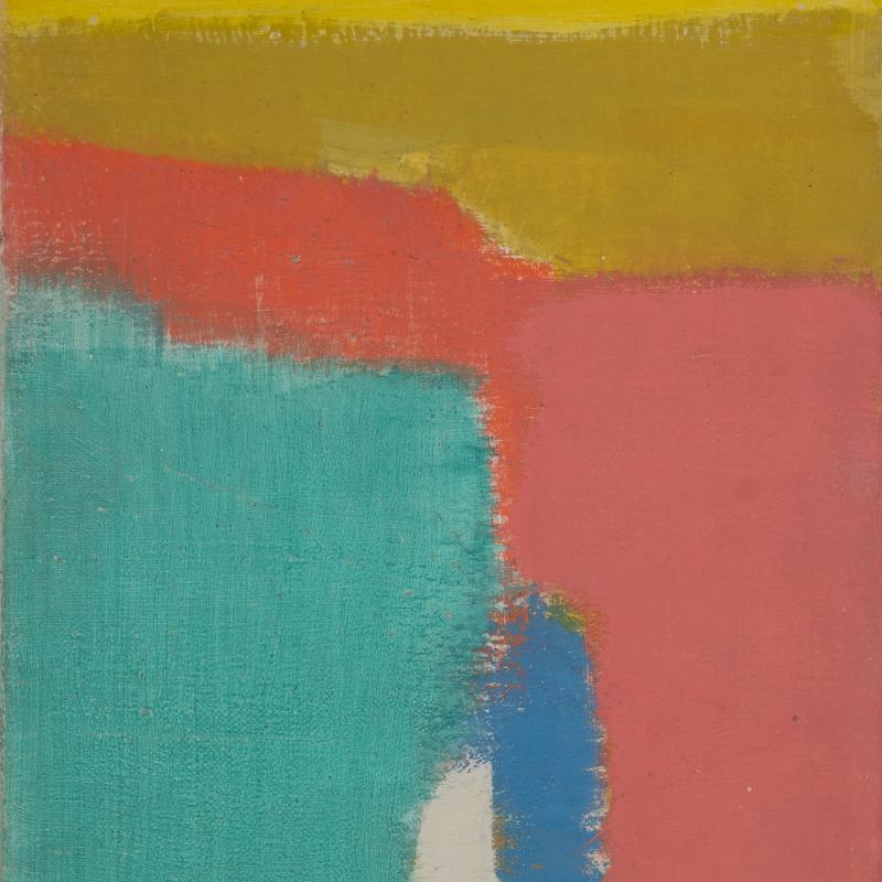 Carl Holty, Color Theory #656 Yellow, Pink, Green, Blue, White, 1963