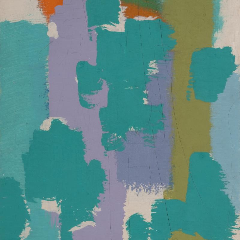 Carl Holty, Color Theory #1036 Lavender, Green, Blue, Orange, White, c. 1950