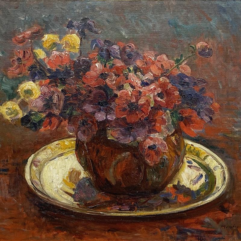 Georges Daniel de Monfreid, Floral Still Life with Brass Platter, Circa 1905-1909