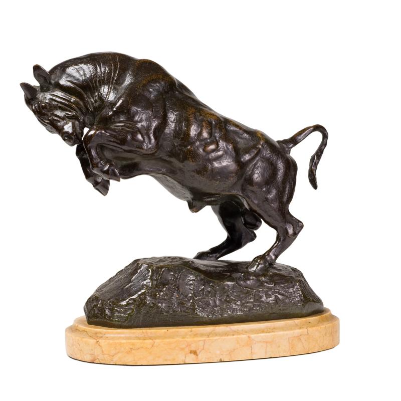 Antoine-Louis Barye, Taureau Cabre (Rearing Bull), modeled 1841; cast date unknown