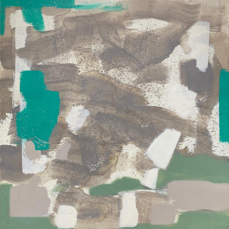 Carl Holty, Tan, Green, White, circa 1968