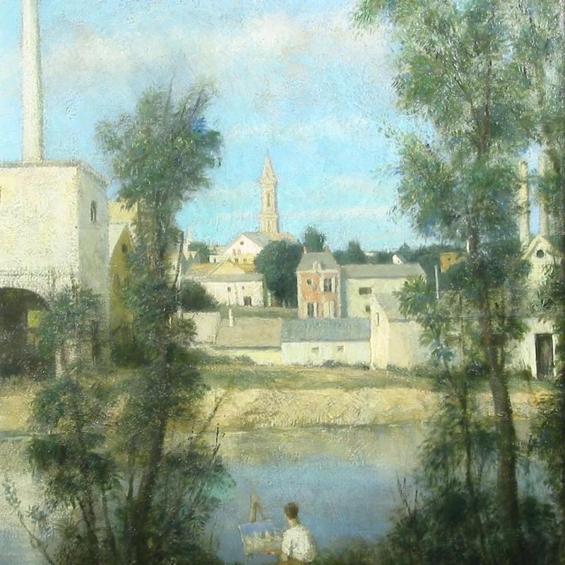John Koch, Village by the River, circa 1940