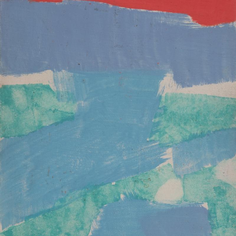 Carl Holty, Color Theory #1032 Red, Green, Blue, White, c. 1950