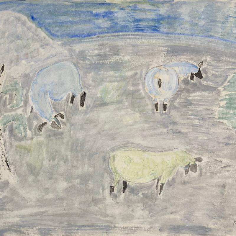 Milton Avery, Three Sheep in a Meadow, 1963