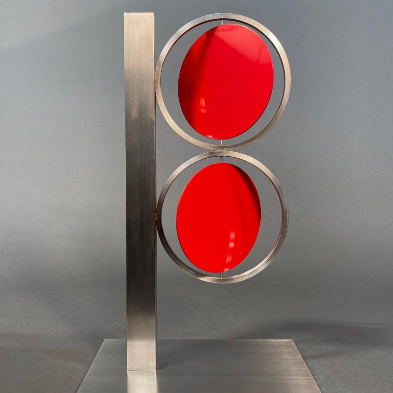 Roger Phillips, 24 inch Red Figure Eight on Column, 2015