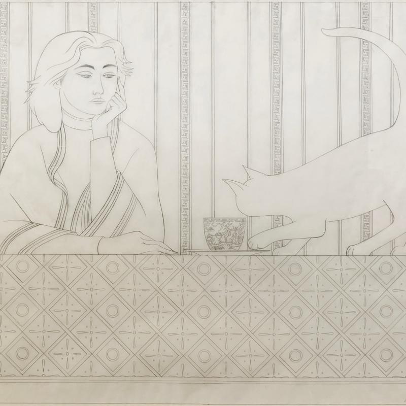Will Barnet, Study for Meditation and Minou, 1979