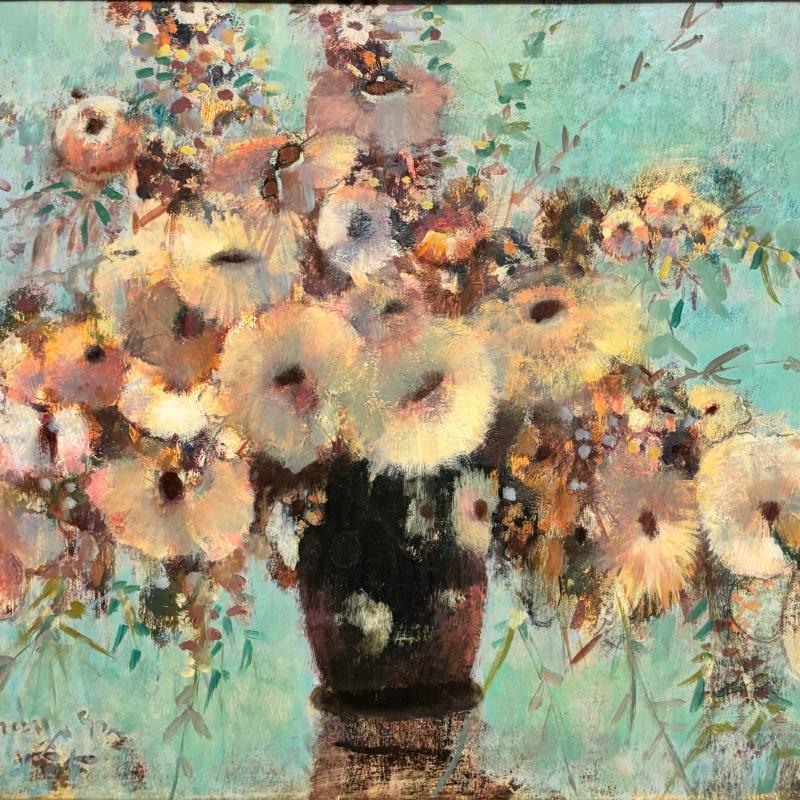Donald R. Purdy, Flowers with Blue Background, 1991