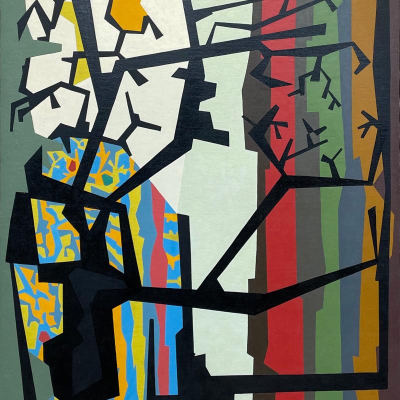 John Sennhauser, Black Forms in Color Space # 13, 1947