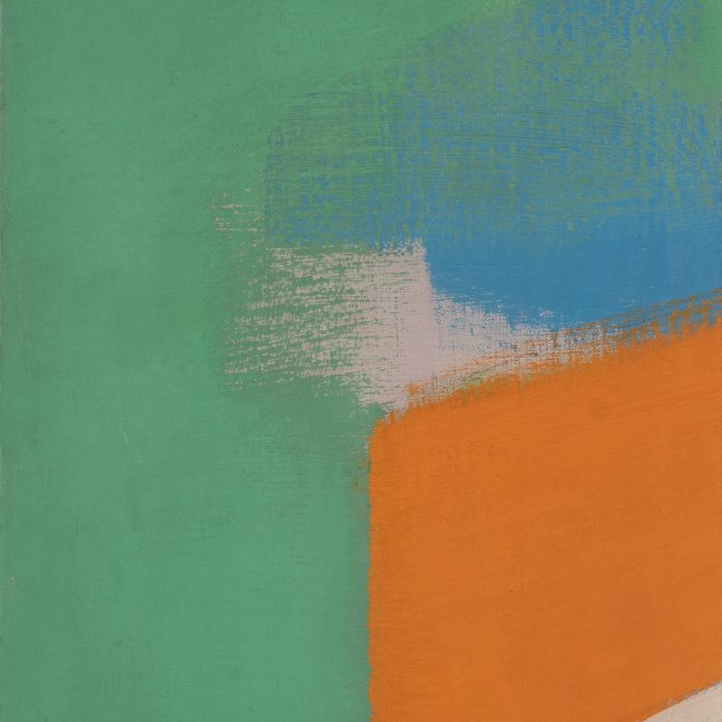 Carl Holty, Color Theory #567 Orange, Green, Blue, Lavender, 1970