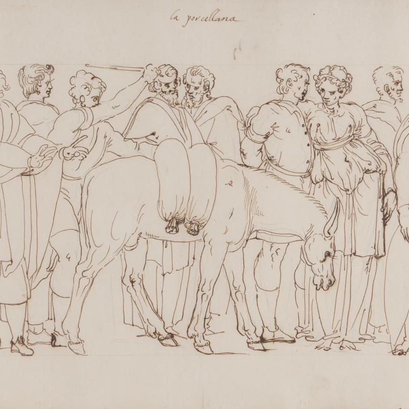 Ercole Setti, La Porcellana: A Market Scene of Porcelain Vendors, Circa 1550-1600