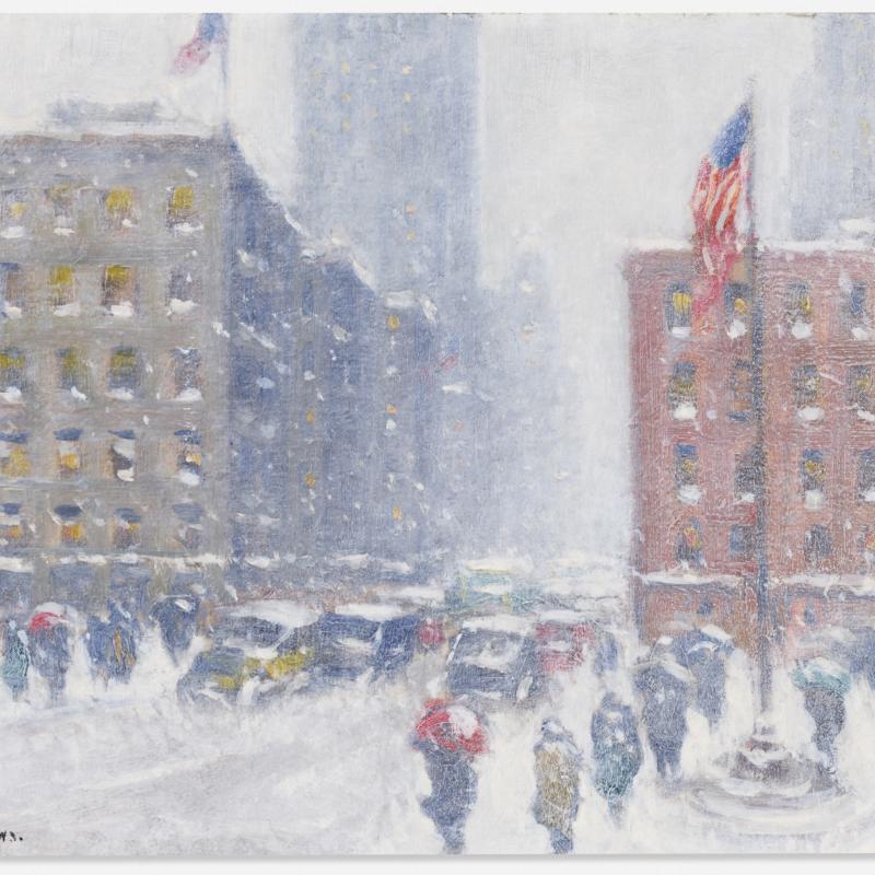 A New York City scene in winter