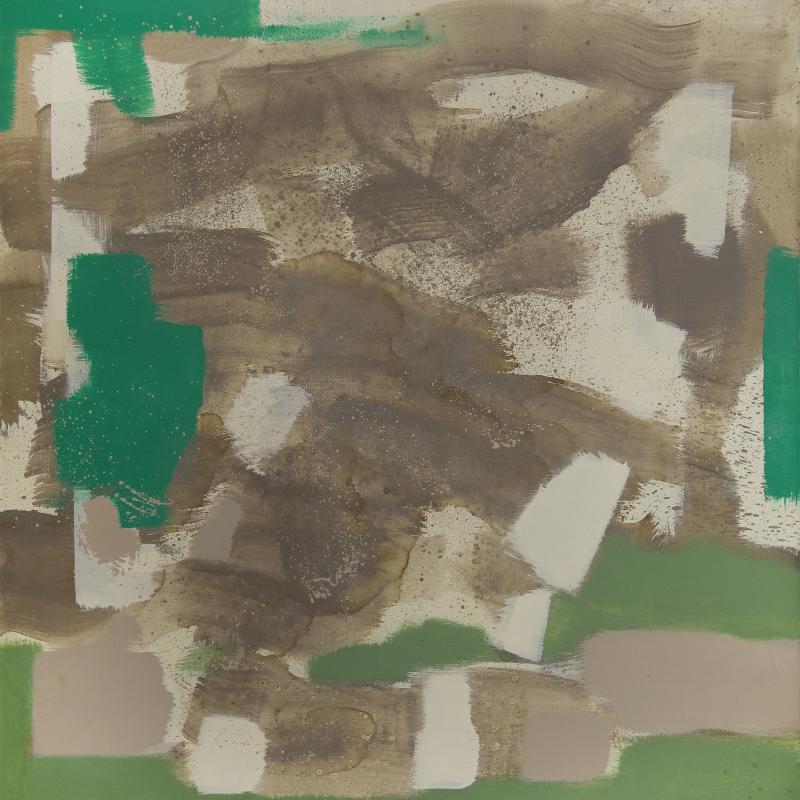 Carl Holty, Untitled (Tan, Green, White)