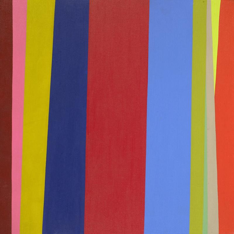 Painting of multi colored vertical stripes
