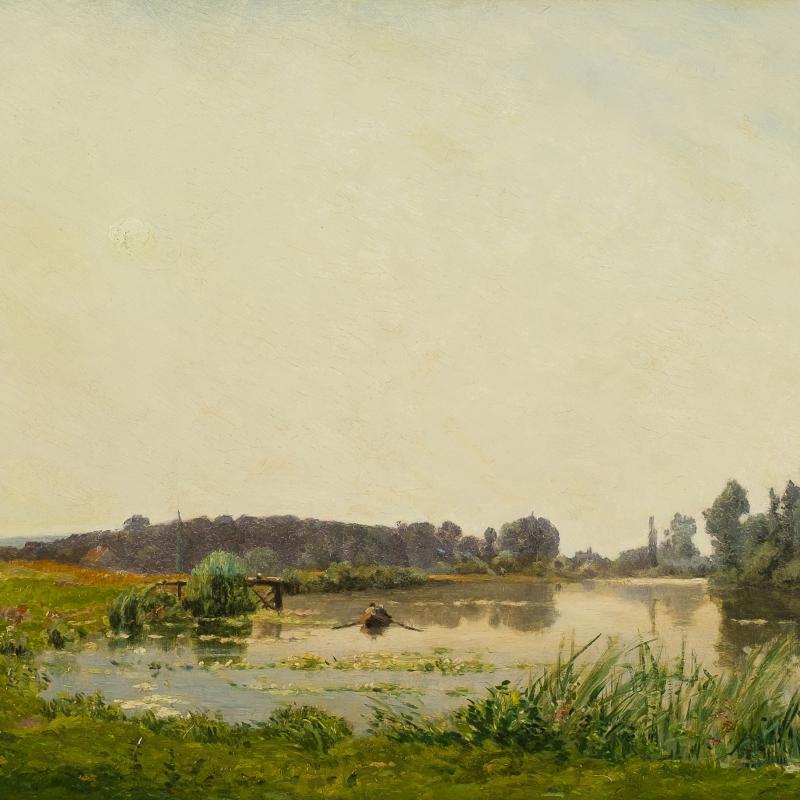 Hippolyte-Camille Delpy, FluBlandschaft in der Île de France, 1903