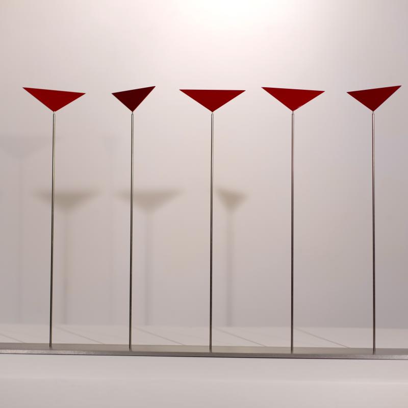Roger Phillips, Five Triangles on Rods, 2015