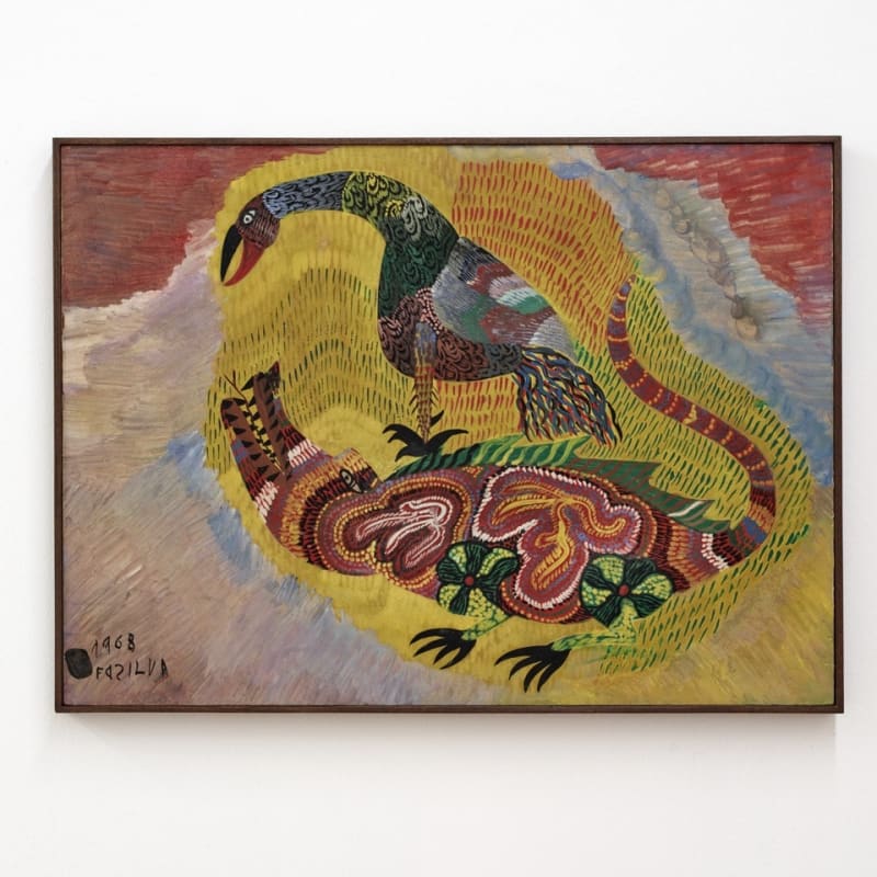 Chico da Silva 奇科·达·西尔瓦, Untitled (Bird and Croc) 无题（鸟与鳄鱼）, 1968