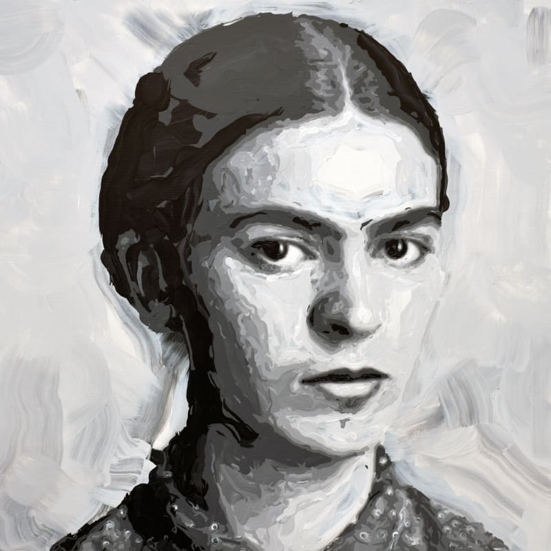 Rob and Nick Carter, Frida Kahlo Robot Painting, Painting time: 19:31:28 Stroke count: 6,080 25-26 January 2020