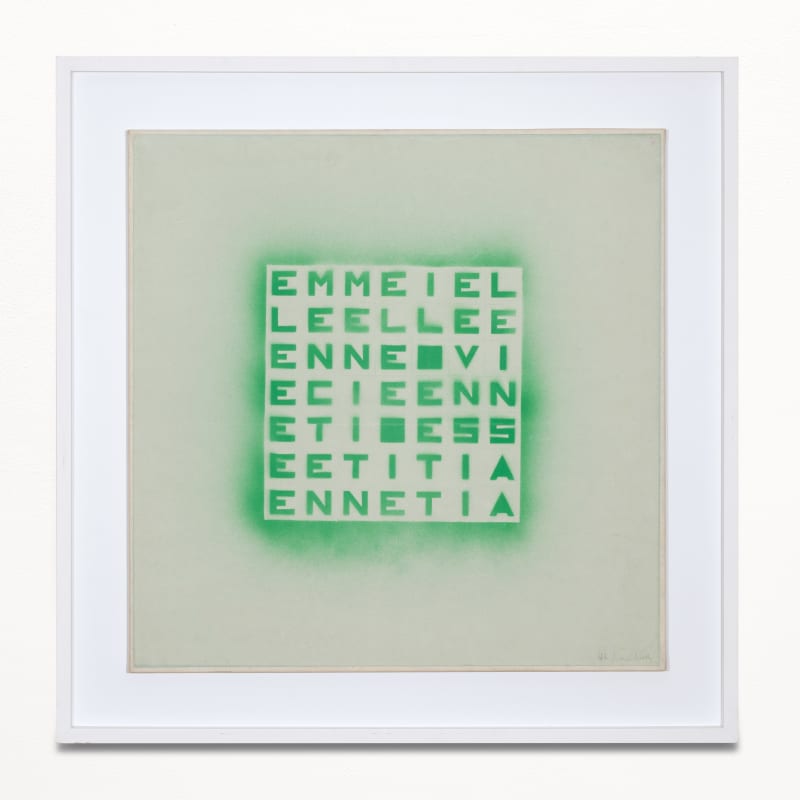 Alighiero Boetti, EMME I ELLE ELLE E...(Verde su Verde), 1970