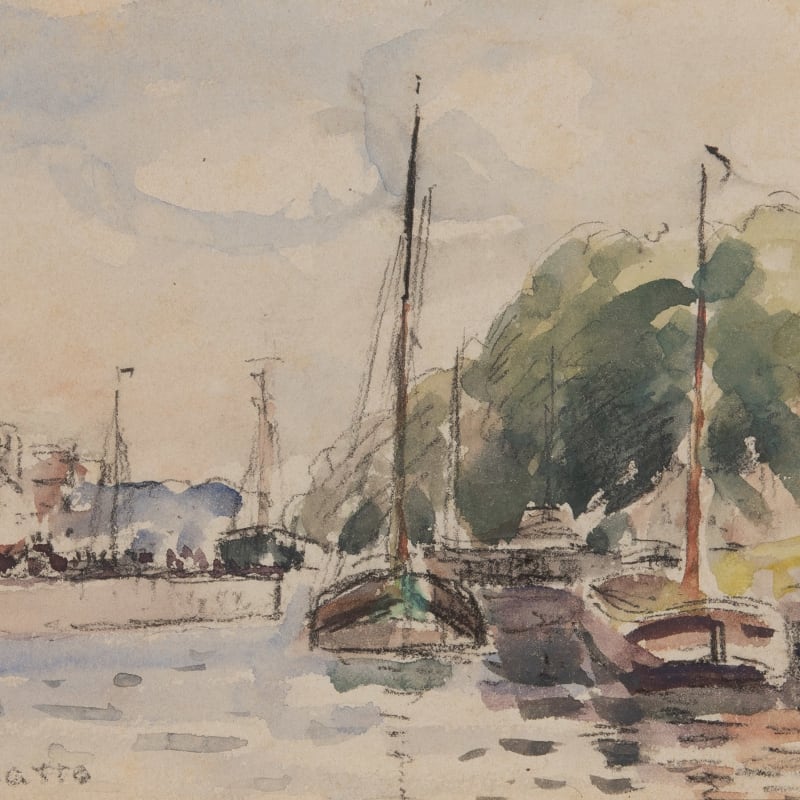 Camille Pissarro, Bateaux à quai, 1894
