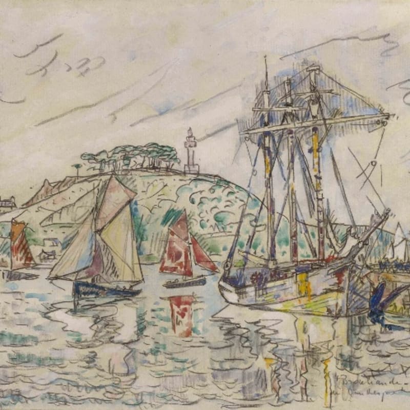 Paul Signac, Le Brocéliande dans le Port de Paimpol, 1st September 1929