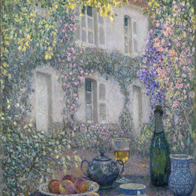 Henri Le Sidaner, La table de la maison fleurie, 1928
